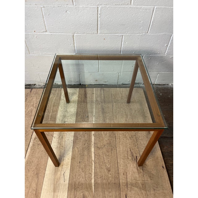 Mid Century Faux Bois Textured Metal and Glass Side Table, 1980s For Sale In New York - Image 6 of 9