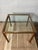 Mid Century Faux Bois Textured Metal and Glass Side Table, 1980s For Sale In New York - Image 6 of 9