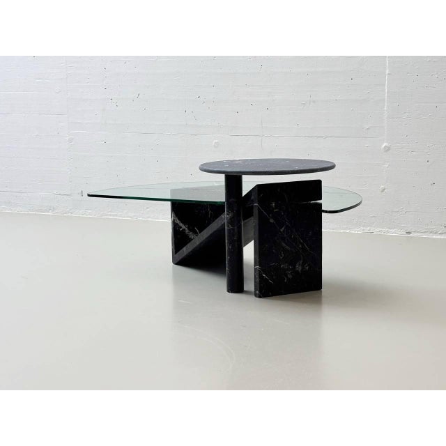 Glass Modern Stone Coffee Table, 1994 For Sale - Image 7 of 18