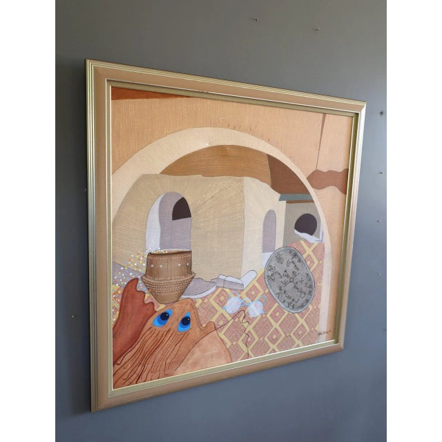 Modern 1991 Modernist 'Ancient Whispers' Vintage Original Surrealist Interior Oil Painting, Framed For Sale - Image 3 of 12
