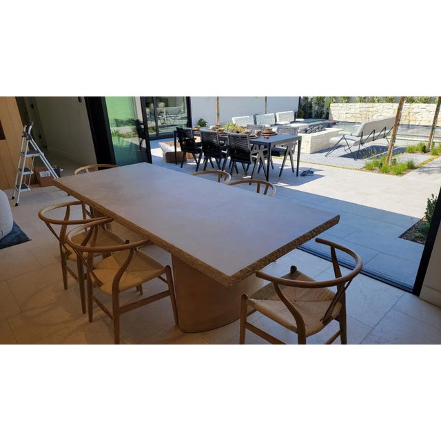 Live Edge Rectangular Travertine Dining Table For Sale - Image 4 of 13