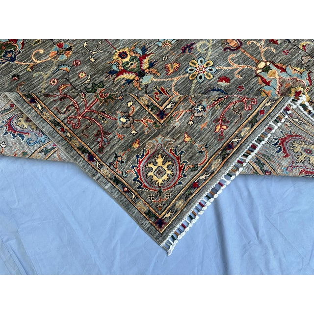 Hand-Knotted Afghan Sultanabad Chobi Wool Area Rug - 8'2" X 11'2" For Sale - Image 12 of 14