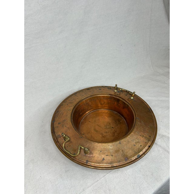Early 20th Century Copper Bowl Handmade Vintage Large With Detail and Handles 17.5" Diameter For Sale - Image 5 of 10