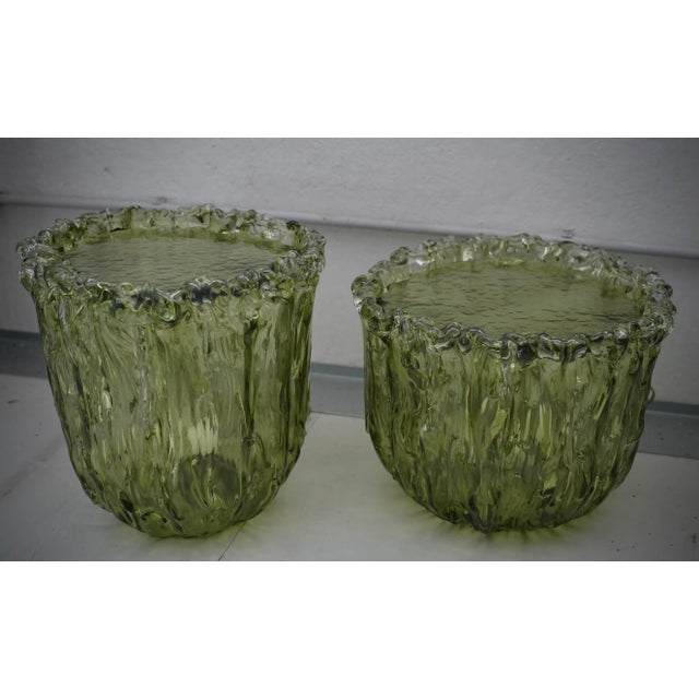 Vintage Italian Murano Art Glass Green Side Table, 2000 For Sale - Image 10 of 11