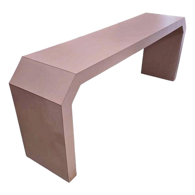 Post Modern Mauve Laminated Waterfall Sofa Table For Sale