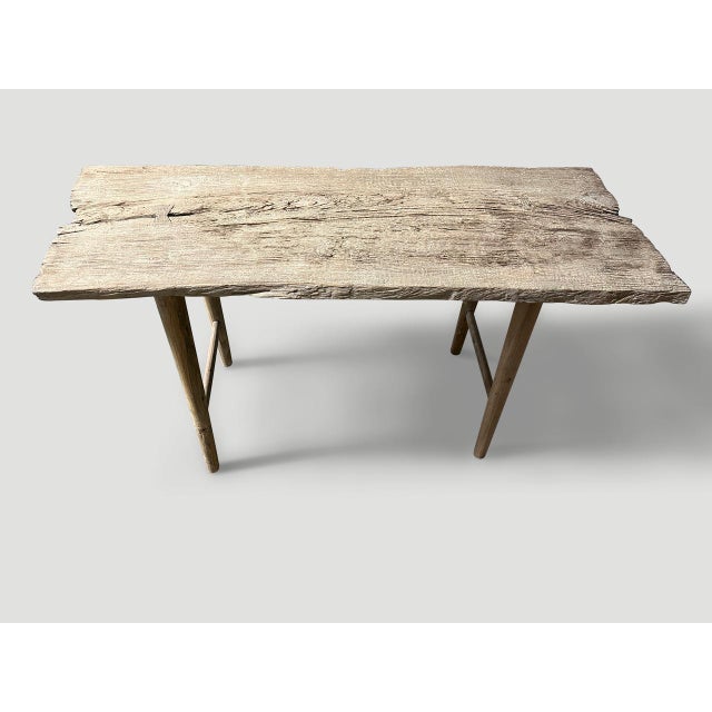 Andrianna Shamaris St. Barts Teak Wood Console Table For Sale - Image 17 of 18