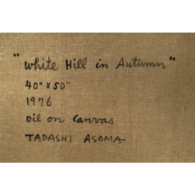 1970s 1970s Tadashi Asoma - White Hill in Autumn Oil Painting, Framed For Sale - Image 5 of 9