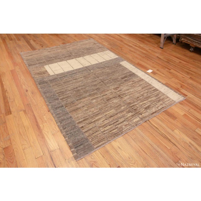 Charming Neutral Earthy Color Modern Contemporary Area Rug, Country of Origin: Central Asia, Circa Date: Modern Rug -...
