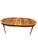 1970s Vintage American Furniture Burl Walnut Oval Expandable Dining Table With 3 Leaves & Original Table Pad For Sale - Image 5 of 13
