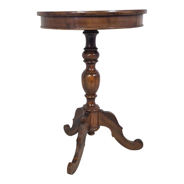 Round Wooden Coffee Table, 1920s For Sale - Image 3 of 6