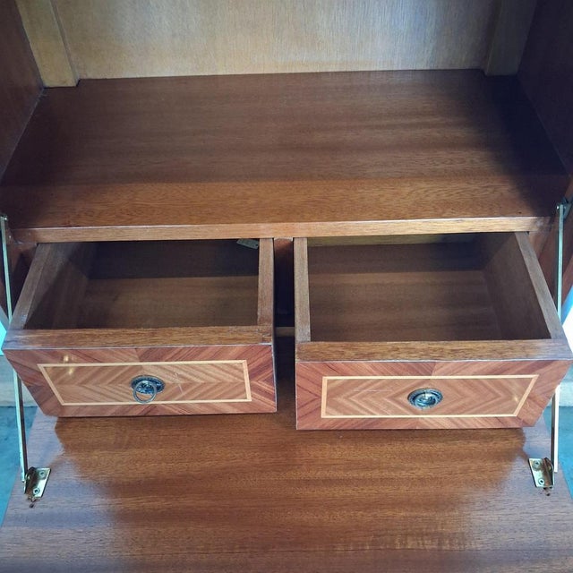 Louis Philippe Secretary Desk with Marble Top and Rosewood Veneer, France, 1900s For Sale - Image 5 of 17