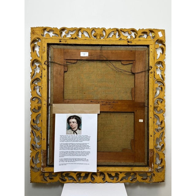 19th Century Oil Portrait Dated 1857 “Mrs George Wood” (Sarah Sophia, Née Clark) by John Wood— Oil on Canvas Gilt Framed For Sale - Image 17 of 18
