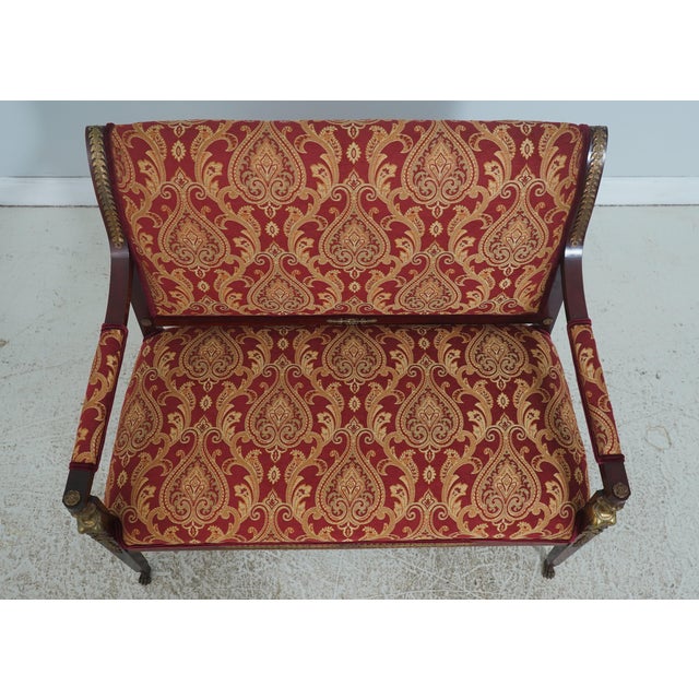 Traditional Antique 19th C. French Empire Bronze Mounted Settee Loveseat For Sale - Image 3 of 18