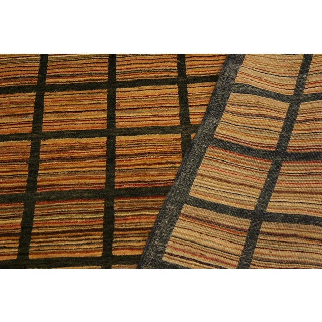1990s 1990s Boho Chic Gabbeh Charcoal/Rust Wool Area Rug -4'2 X 5'11 For Sale - Image 5 of 8