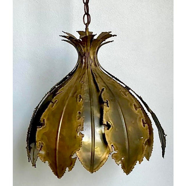 Vintage MCM Danish Holm Sorensen Torch Cut Chandelier For Sale - Image 9 of 12