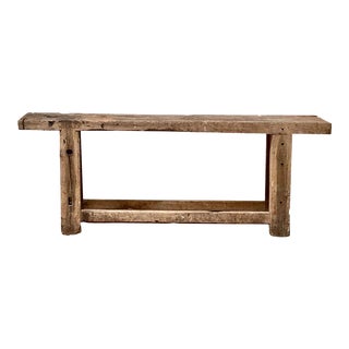19th Century French Carpenter's Workbench Console For Sale