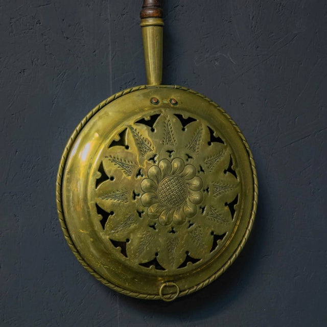 Victorian Brass Warming Pan For Sale - Image 5 of 6