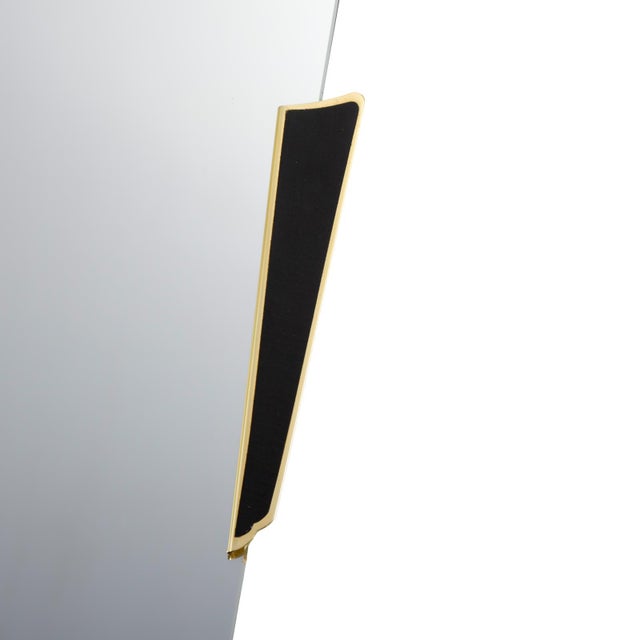 Mid-Century Black and Gilt Wall Mirror, Italy, 1960s For Sale - Image 4 of 9