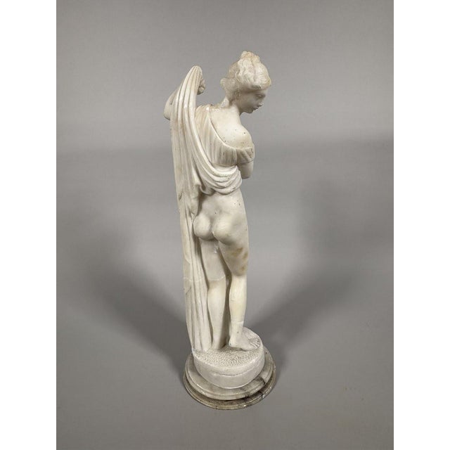 French 19th-century alabaster sculpture of Diana at her bath For Sale - Image 3 of 6