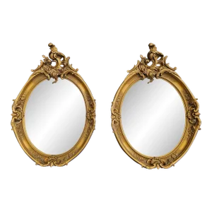 Pair of Vintage Giltwood French Baroque Style Wall Mirrors