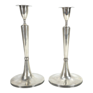 Antique Pair 1806 Austrian Silver Candlesticks 13th Loth. .812