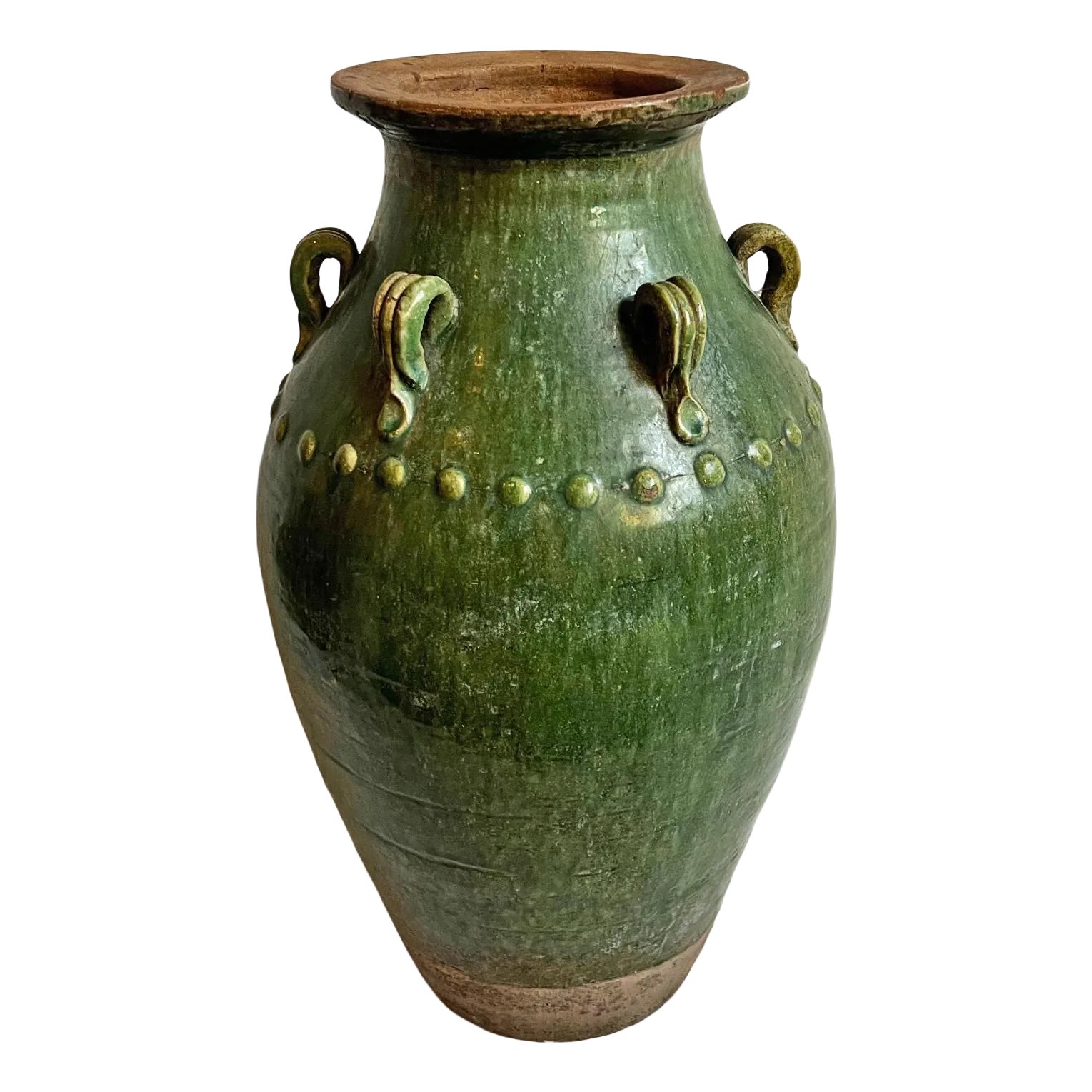 Antique Green Java Vase | Chairish