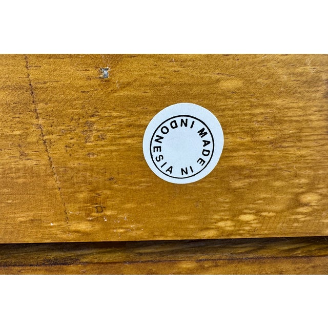 Vintage Indonesian Wood and Woven Rattan Four-Compartment Storage Caddy For Sale - Image 15 of 15