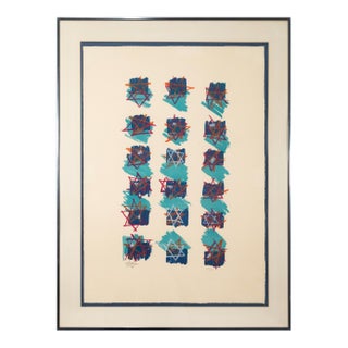 Yaacov Agam Star of Peace 1979 Signed Op Art Screenprint on Paper 25/180 Framed For Sale