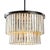 2020s Aloadecor Matte Black Coastal Natural Capiz Round Chandelier 5-Light Modern Pendant Fixture For Sale - Image 5 of 5