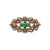 Mid-Century Modern Antique Victorian Silver Top 18k Yellow Gold F1 Emerald Diamond Pin For Sale - Image 3 of 10