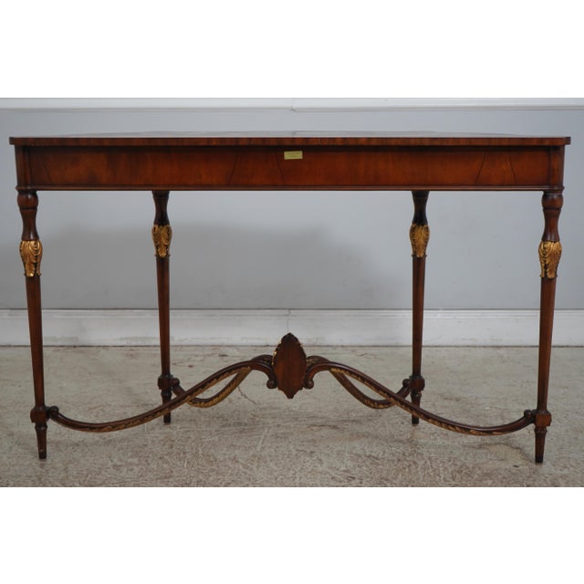 Maitland Smith 2 Drawer Mahogany Console Table For Sale - Image 15 of 18