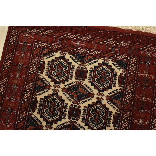 Turkmen Runner 2’10” X 6’4” Ivory Wool Vintage Tribal Hand-Knotted Rug For Sale In Philadelphia - Image 6 of 11