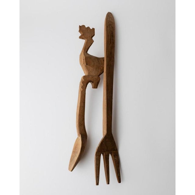 Vintage Folk Art Italian Wooden Cutlery Sculptures, 1960s For Sale - Image 9 of 11