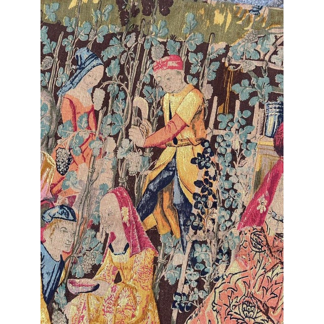 Vintage French Hand Printed Tapestry Vendanges Museum Design, 1970s For Sale - Image 6 of 18