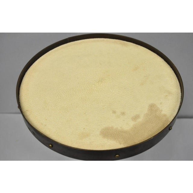 Small Contemporary Industrial Style Round Accent Drinks Candle Stand Side Table For Sale - Image 4 of 15