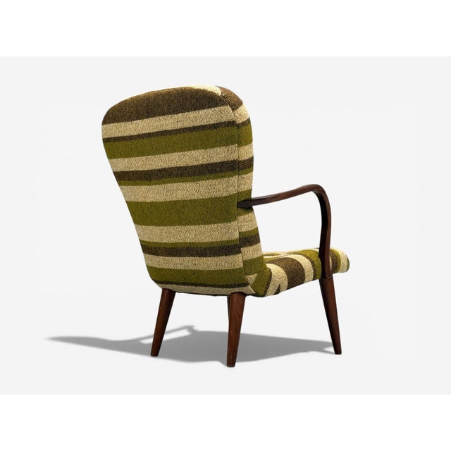 Philip Arctander Style, Lounge Chair, Wool, Walnut, Denmark, 1940s For Sale - Image 10 of 11