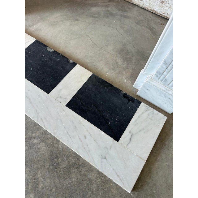 Small Carrara Marble Fireplace, 1900s For Sale - Image 12 of 14
