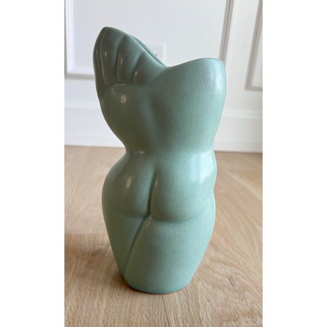 Late 20th Century Vintage Donna Polseno Sculptural Ceramic Female Form Vase For Sale - Image 5 of 11