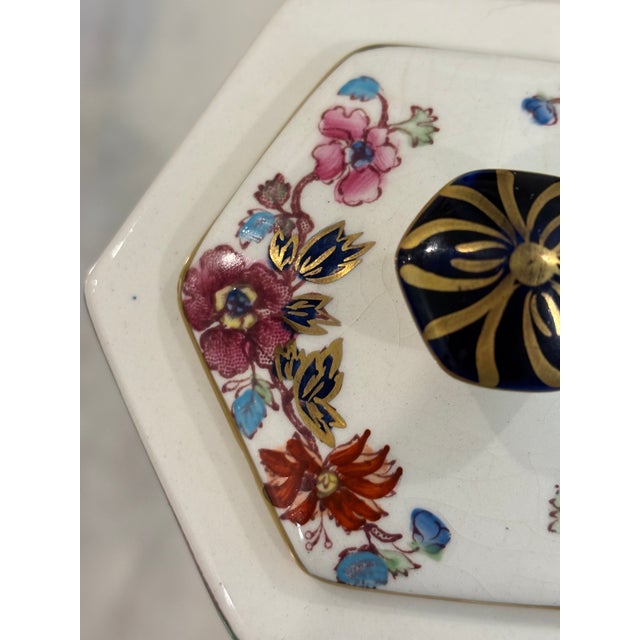 Early 20th Century Mason's Brocade Hexagonal Lidded Ironstone Tea Caddy / Jar For Sale - Image 13 of 18