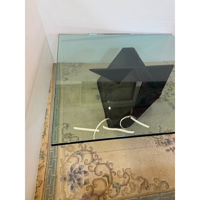 Postmodern Sculptural Glass Top Coffee Table For Sale - Image 11 of 12