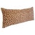 Large custom-tailored pillow in woven velvet-and-chenille blend leopard spot fabric. New gold velvet back. Matching velvet...
