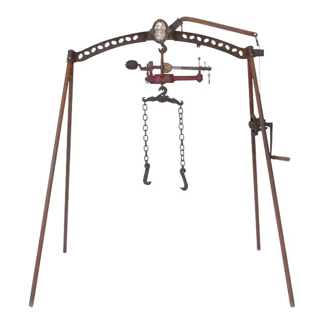 1880s French Noguera Forged Steel Wine Barrel Scale For Sale