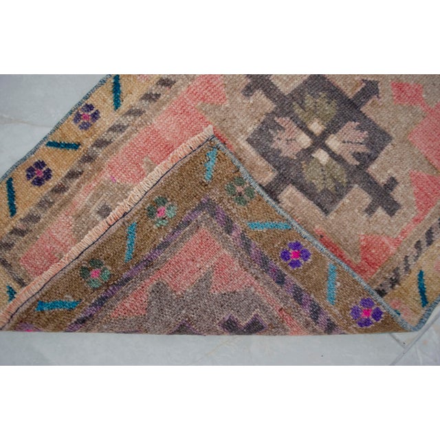 Textile 1970s HHand Knotted Small Turkish Rug Door Mat, Entryway Rug, Bath Mat, Kitchen Decor, - 18″ × 32″ For Sale - Image 7 of 13