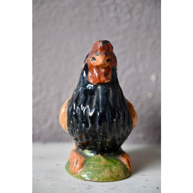 Ceramic Rustic Rooster in Polychrome Glazed Terracotta, 1930s For Sale - Image 7 of 11