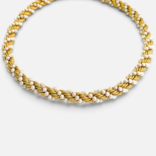 Bucherer Two Piece Necklace and Bracelet Set In 18 Karat Yellow Gold &amp; Pearls This Necklace and Matching bracelet are...