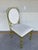 Stylish Jonathan Charles XO Side chair. Green metal frame with off white fabric. Original Retail $2531. Showroom floor...