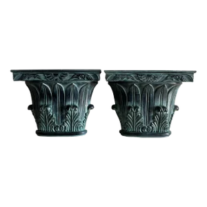 1980s Carved Wood Wall Sconce - a Pair
