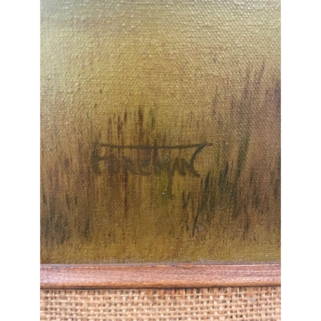 Mid 20th Century Original Signed Painting of a Mountain Range and Field For Sale - Image 4 of 13