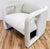 Mid 20th Century Newly Upholstered Ivory Channeled Velvet Rounded Back Parsons Chair For Sale - Image 5 of 11