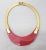 Red Vintage 1980s Signed Monet Goldtone Molded Red Resin Collar Necklace For Sale - Image 8 of 8